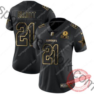 Alternative view of Women's Dallas Cowboys Black Gold Jersey - All Stitched